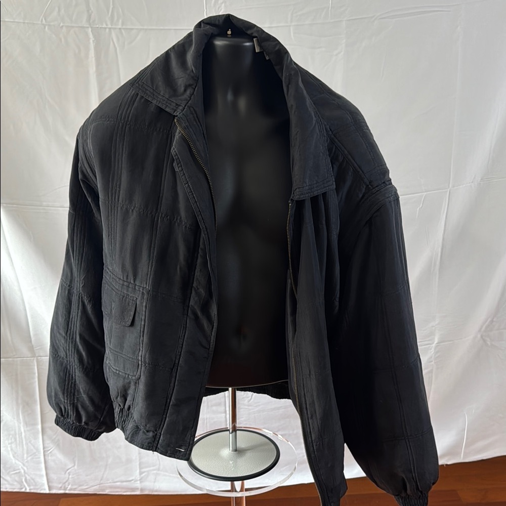 Moda International Black Bomber Jacket with Relaxed Fit